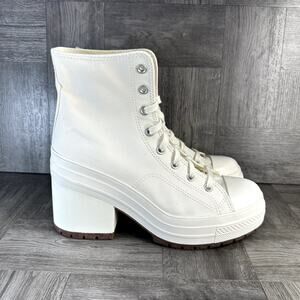 Converse Chuck Taylor 70 De Luxe Women's 11 Egret White Block Heel Hightop Shoes
